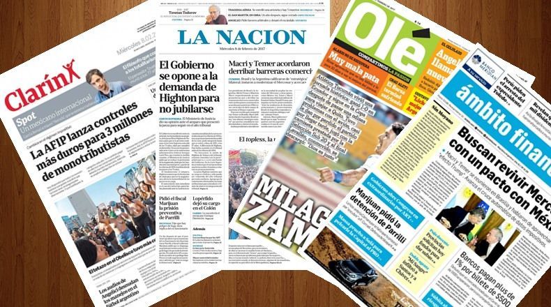 ¿Qué dicen los diarios del 8 de febrero de 2017? Controles para monotributistas, tetazo, Atlético de Tucumán venció y más...