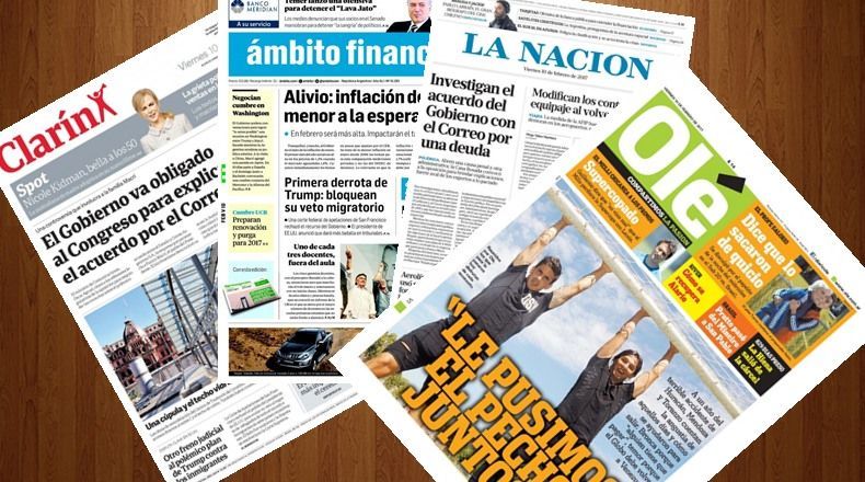 ¿Qué dicen los diarios del 10 de febrero? Correo, Aduana, Patagonia y más...